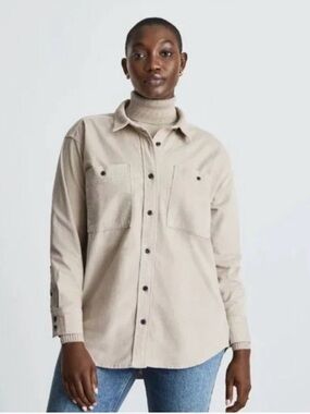Everlane oversized corduroy button down cream M E3 EUC
